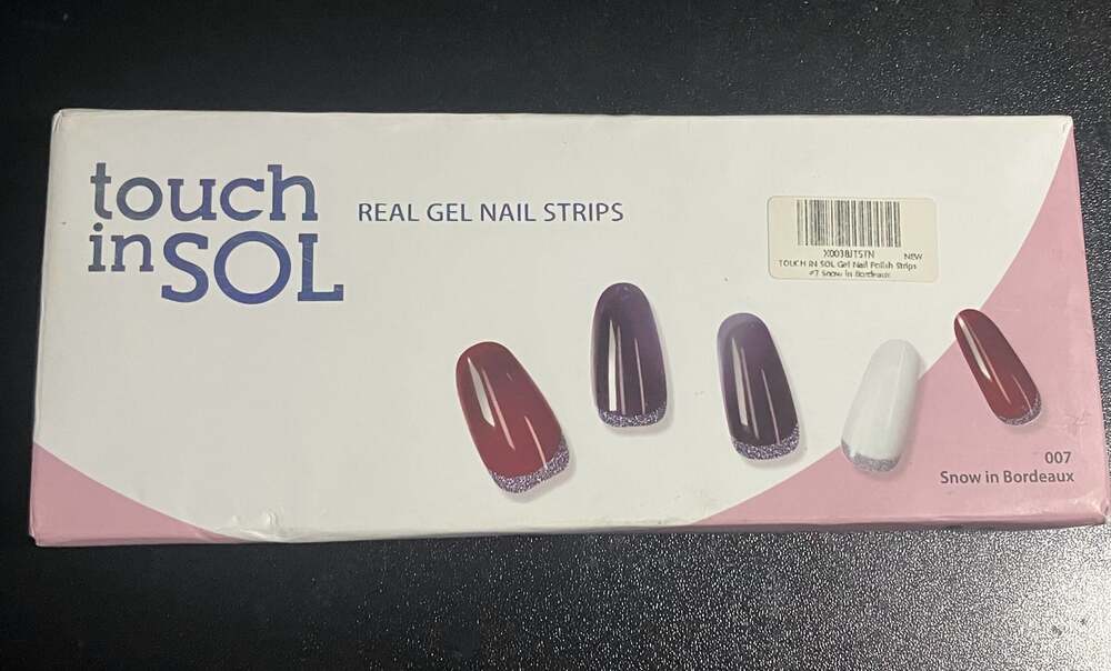 Touch In Sol Real Gel Nail Strips #7 Snow in Bordeaux